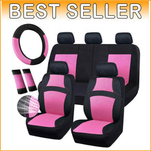 Load image into Gallery viewer, Cute Universal 13PCS Breathable Seat Covers for SUVs &amp; Trucks – Hot Pink Accents