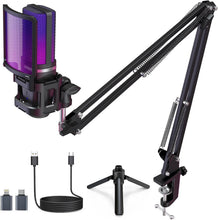 Load image into Gallery viewer, Unidirectional USB Gaming Microphone with Real-time Monitoring &amp; Accessories