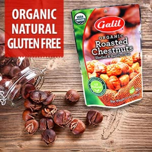 Ready-to-Eat Organic Chestnuts - 24 Bags, Non-GMO, Perfect for Baking & Snacking
