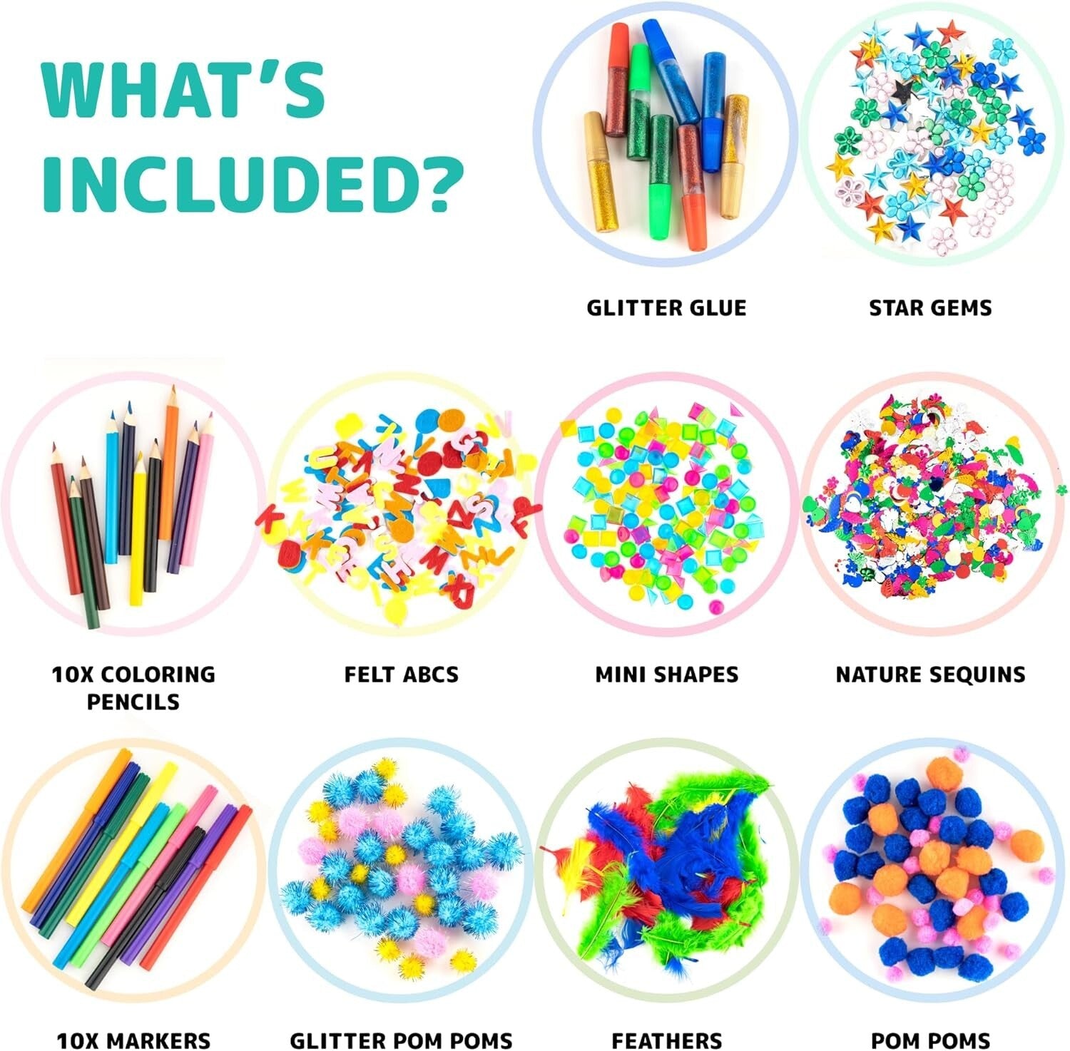 Ultimate Arts and Crafts Supplies Set for Kids - 2000+ Creative Pieces in Red