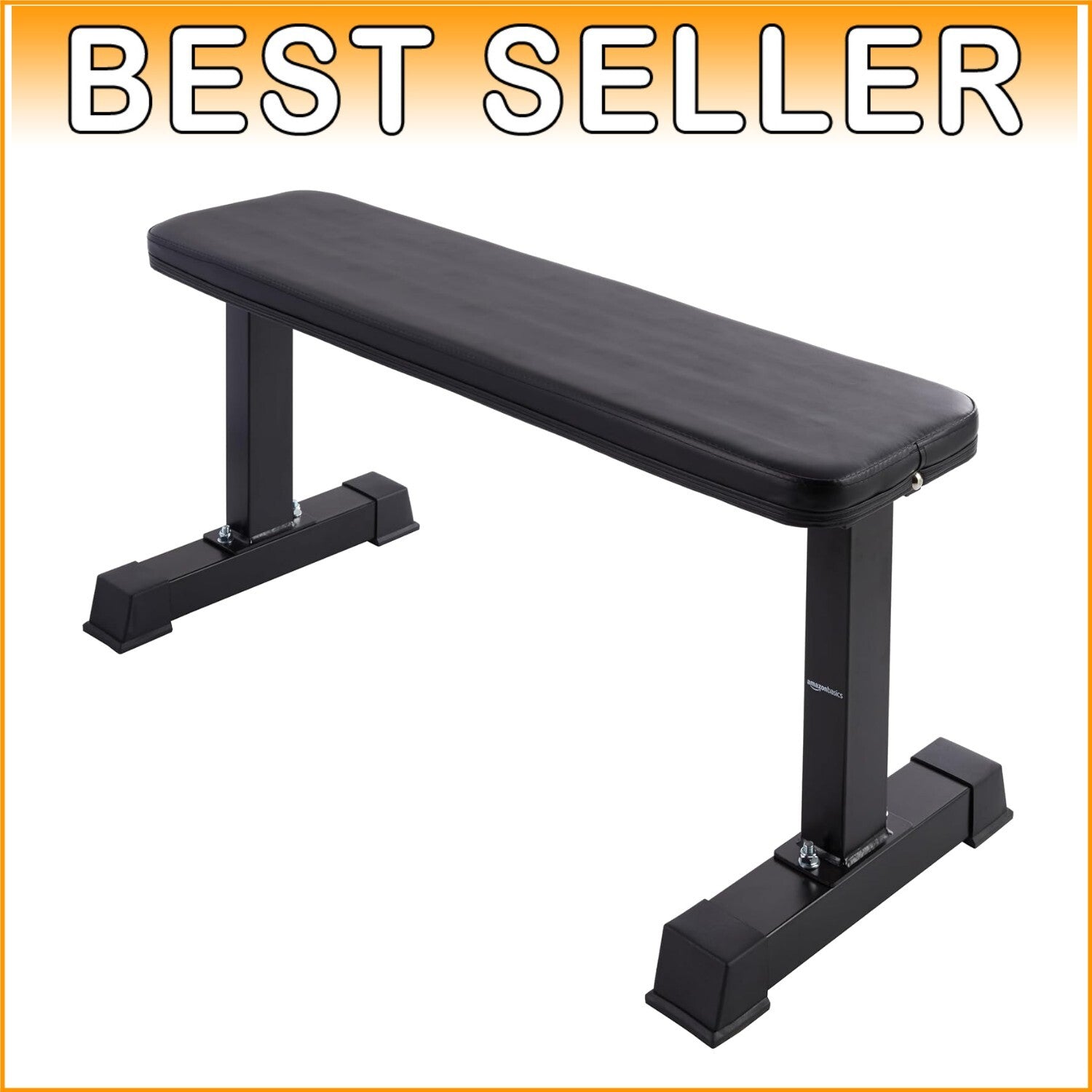 Easy Assembly Black Flat Weight Bench - Perfect for Small Spaces and Workouts