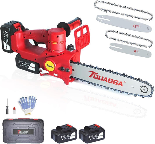 Lightweight 1500W Battery Chainsaw with Dual 21V Batteries - Compact Design