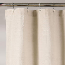 Load image into Gallery viewer, Charming Color Block Linen Shower Curtain with Coconut Buttons for Modern Baths