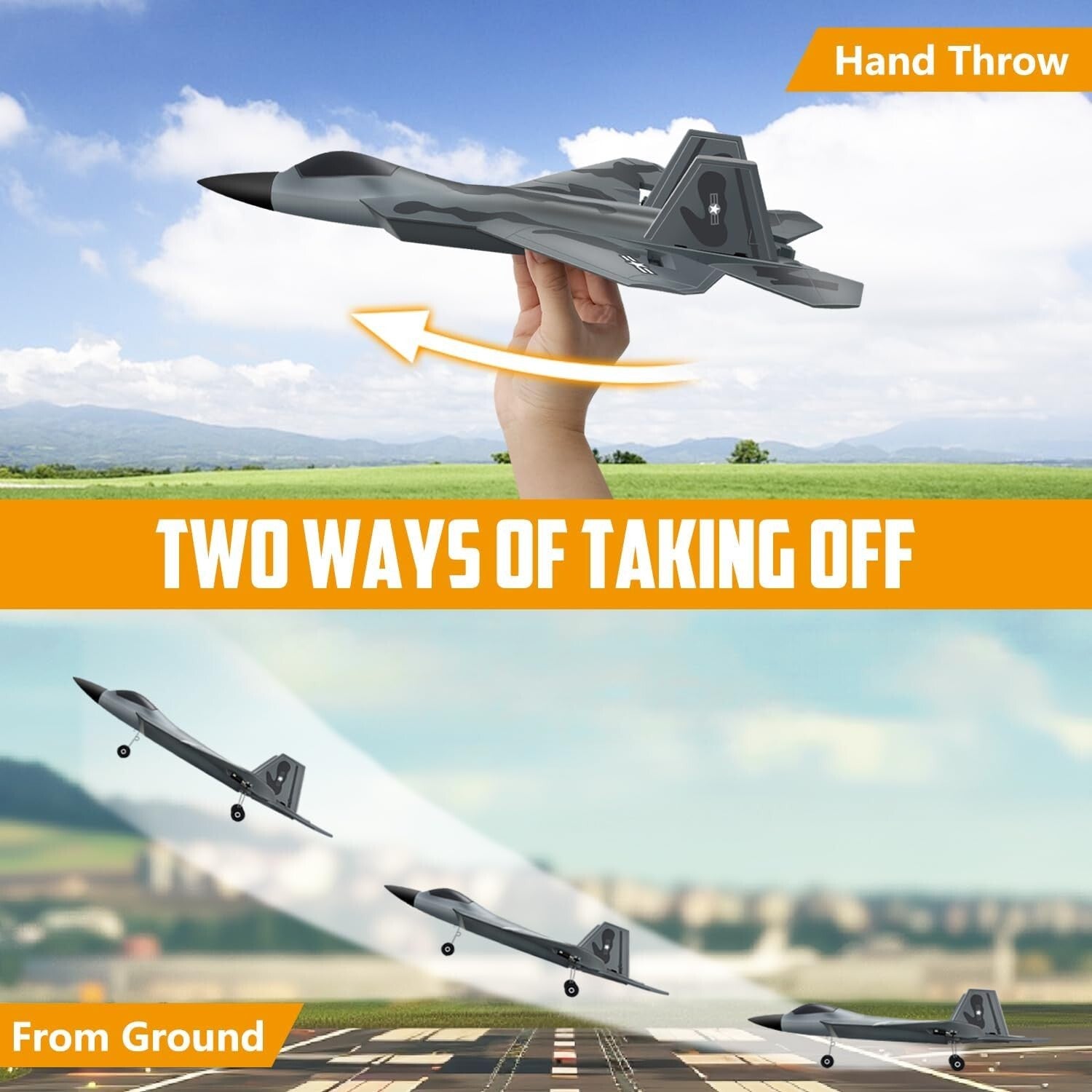 F-22 RC Airplane: Durable Foam Glider with 4-Directional Control for Fun Flying