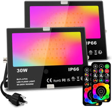 Load image into Gallery viewer, Ultimate Waterproof 30W RGB Flood Light Set - 120 Colors, Adjustable Brightness