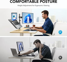 Load image into Gallery viewer, Flexible 2-in-1 Adjustable Monitor &amp; Laptop Mount with Cable Management Included