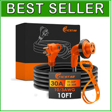 Load image into Gallery viewer, Durable 10ft 30 Amp RV Extension Cord with Twist Lock &amp; Reverse Polarity Light
