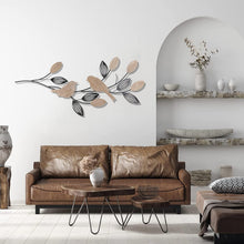 Load image into Gallery viewer, Rustic 40" Bird &amp; Leaf Wall Decor - Handmade Metal Art for Farmhouse Décor