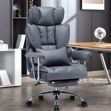 Load image into Gallery viewer, Big and Tall High Back Computer Chair with Footrest - Mineral Grey Elegance