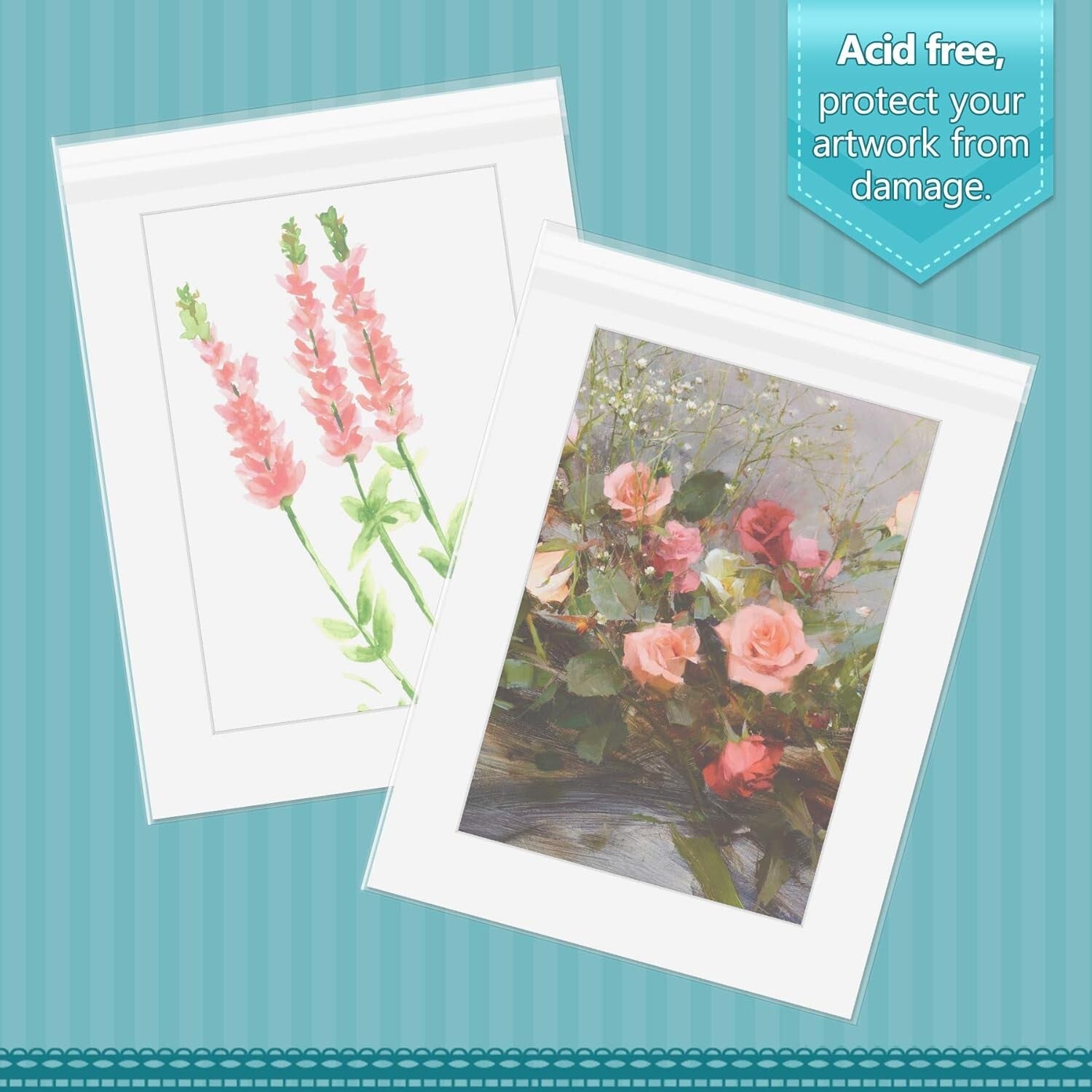 18 3/8 x 24 1/8 Crystal Clear Storage Bags - 100 Pack for Artwork Protection