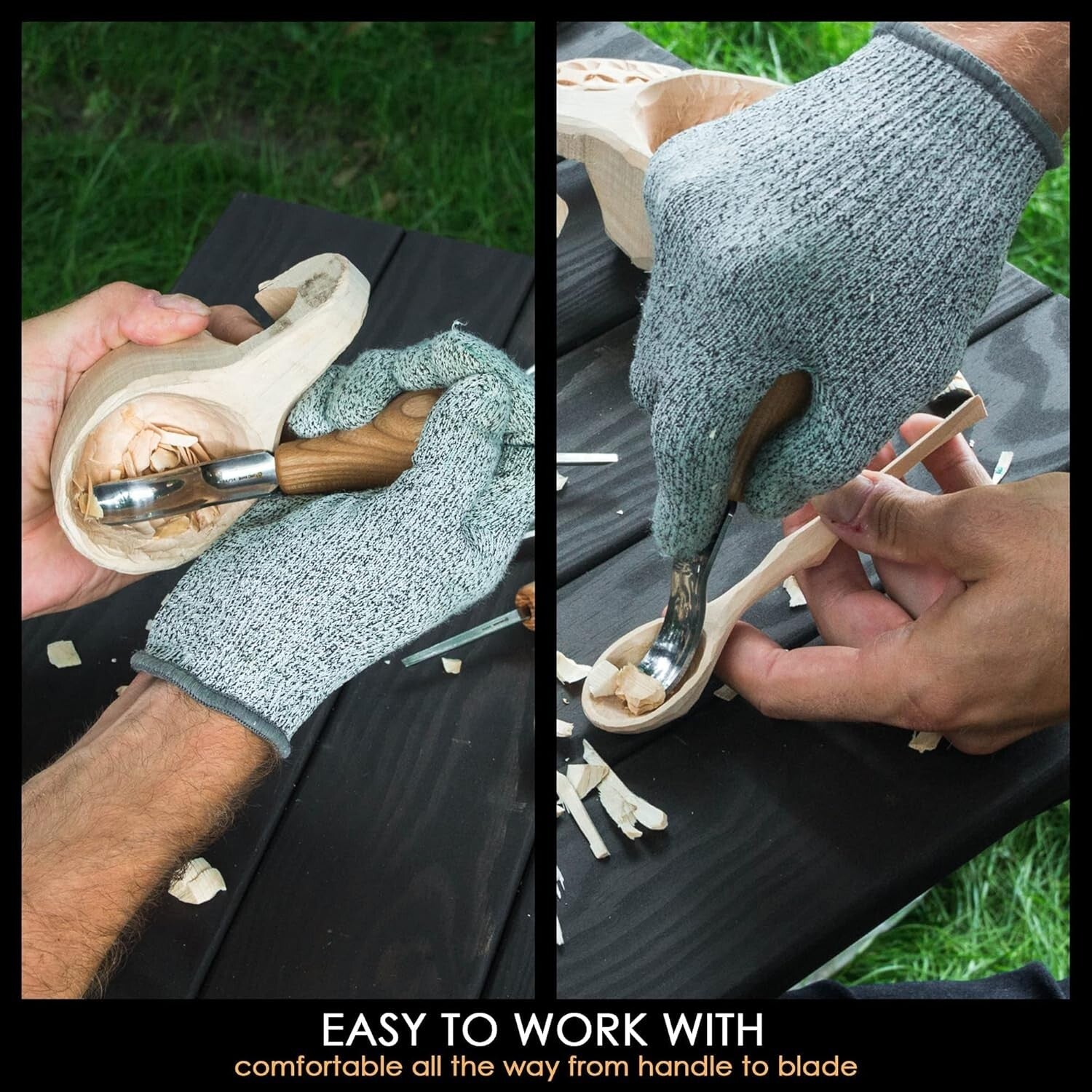 Professional Wood Carving Tools Kit - Ergonomic Palm Gouges for Precision