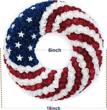 Load image into Gallery viewer, Elegant 18-Inch Indoor/Outdoor Patriotic Wreath - Ideal for Holiday Decoration