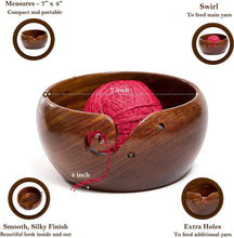 Load image into Gallery viewer, Deluxe 7x4 Rosewood Yarn Holder with Crochet Hooks &amp; Travel Bag - Perfect Gift