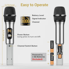 Load image into Gallery viewer, Professional Wireless Microphones System – 4x10 Channels with Metal Body Mics