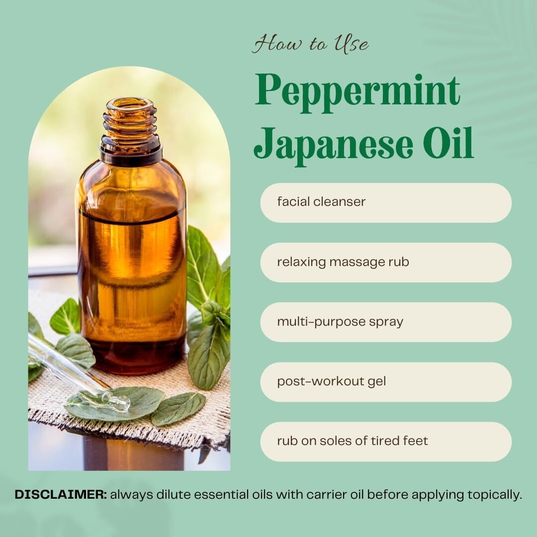 100% Pure Japanese Peppermint Essential Oil - Therapeutic Grade - 32 fl oz Total