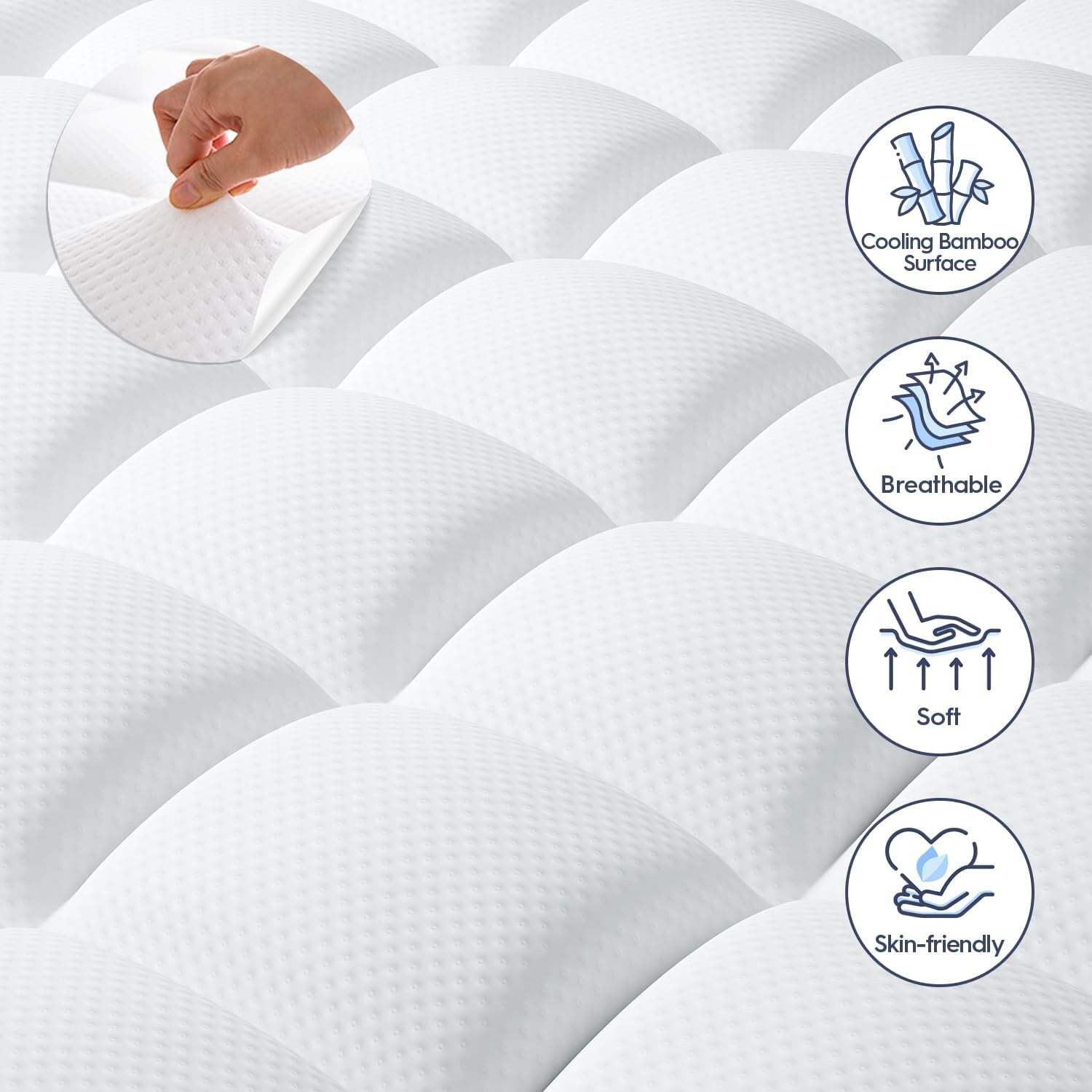 Washable 3-Inch Cooling Gel & Pillow Top Mattress Topper for Ultimate Comfort