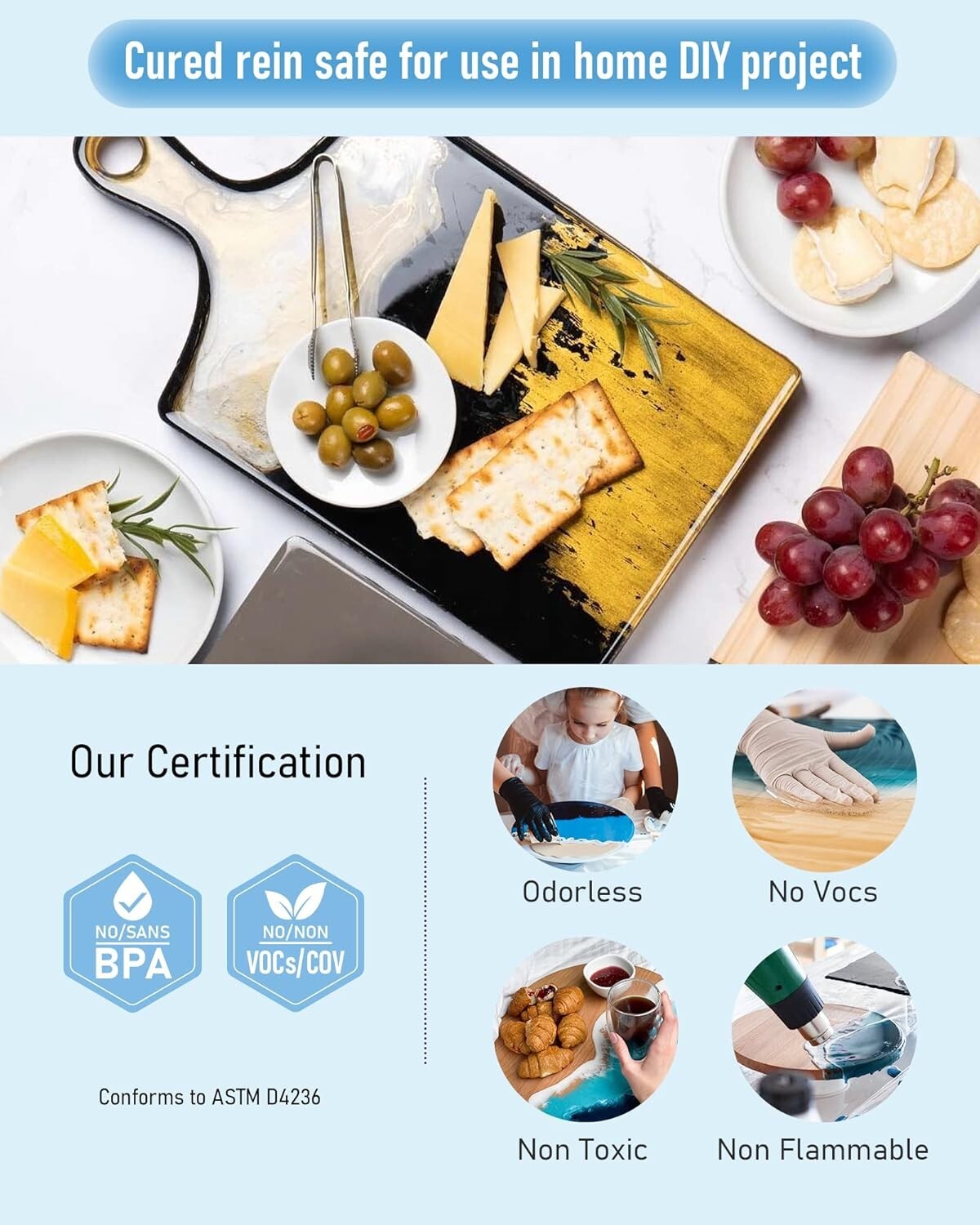 Durable 2-Gallon Epoxy Resin Kit for Crafts: Scratch Resistant & Bubble-Free