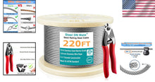 Load image into Gallery viewer, 220FT Stainless Steel Cable with Cutter - Ideal for Railing &amp; Landscape Projects