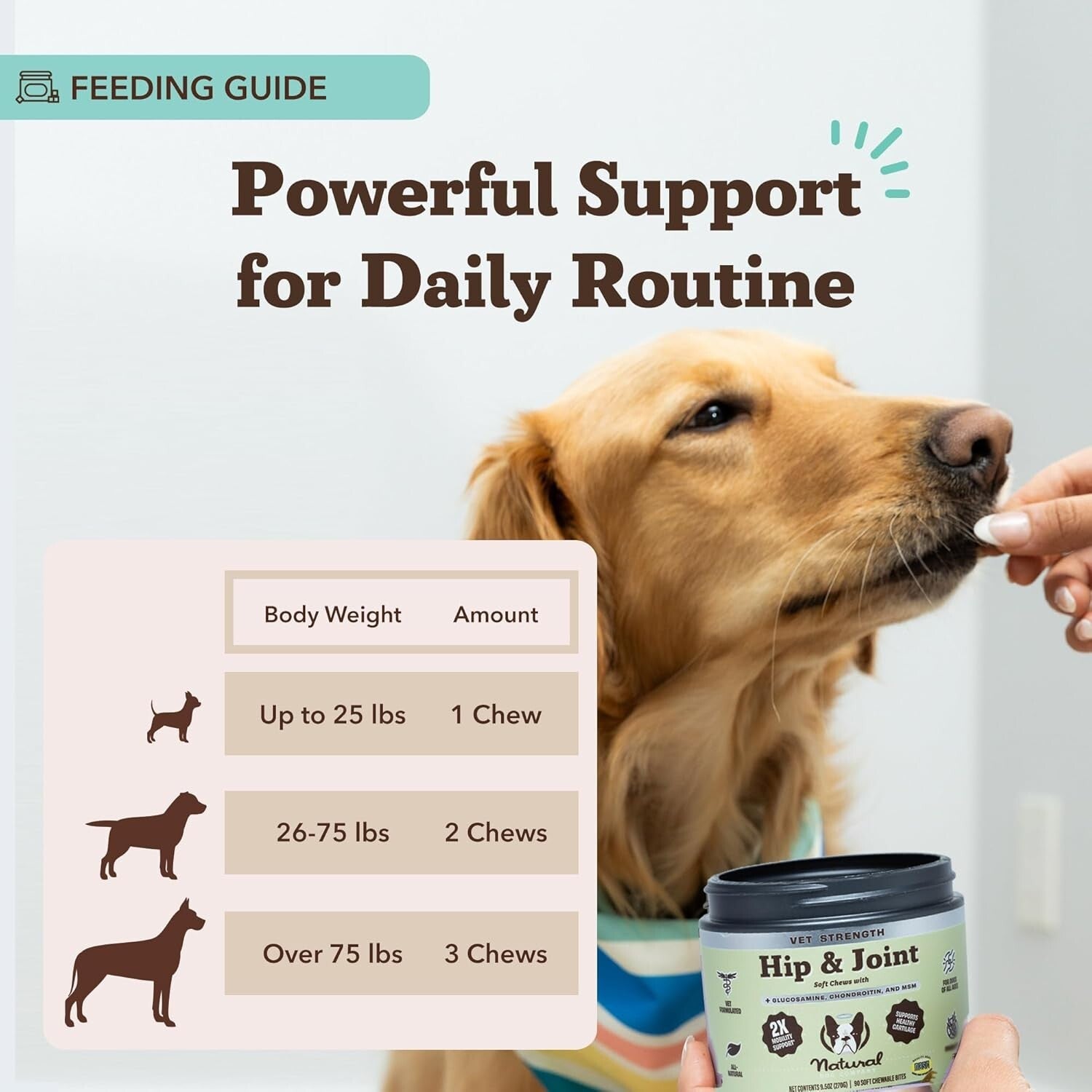 Vet-Approved Joint & Hip Chews - 90ct Glucosamine & Mobility Support for Dogs