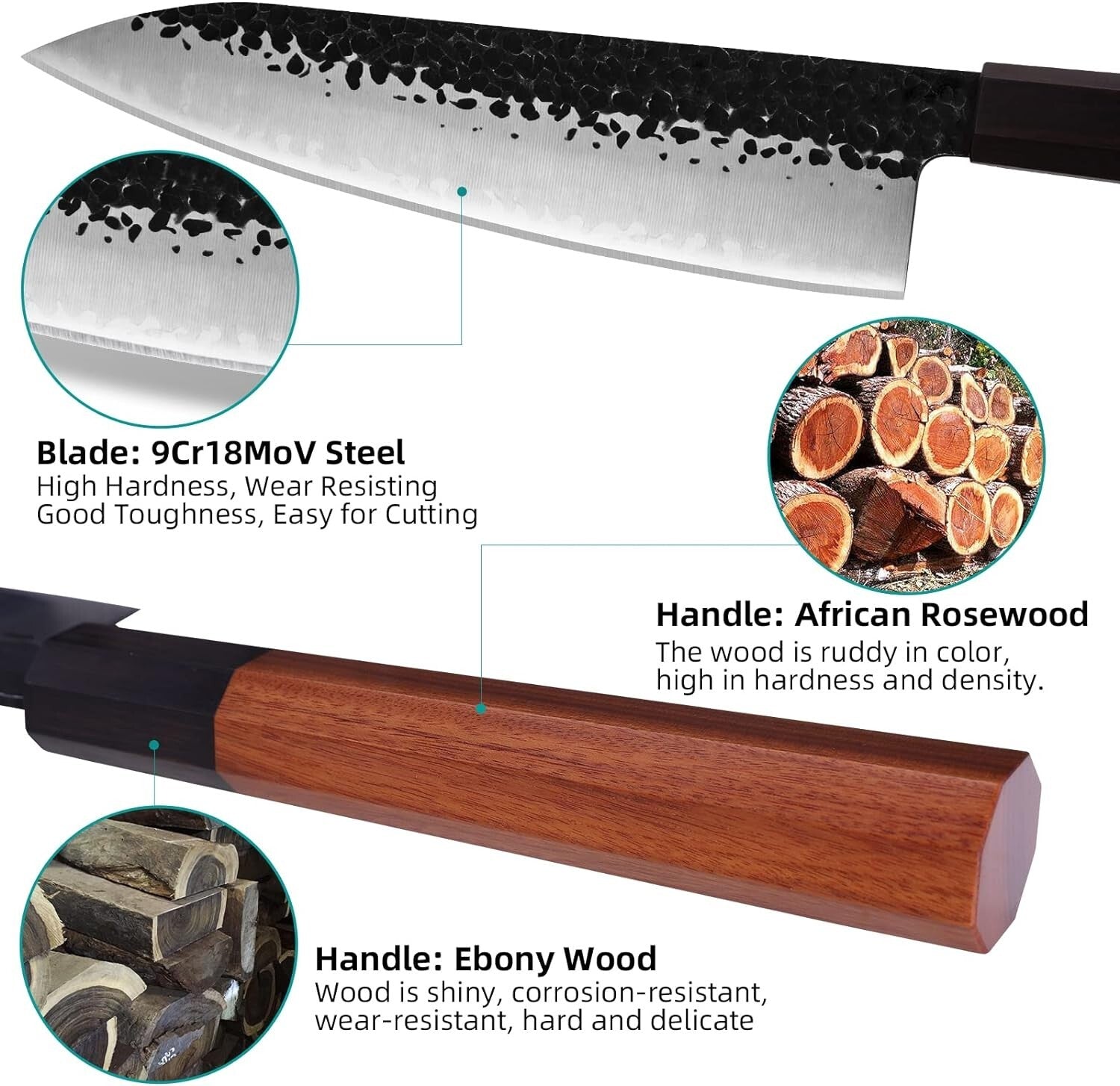 Premium 4PCS Kitchen Knife Set – High Carbon Steel Blades for Professional Chefs