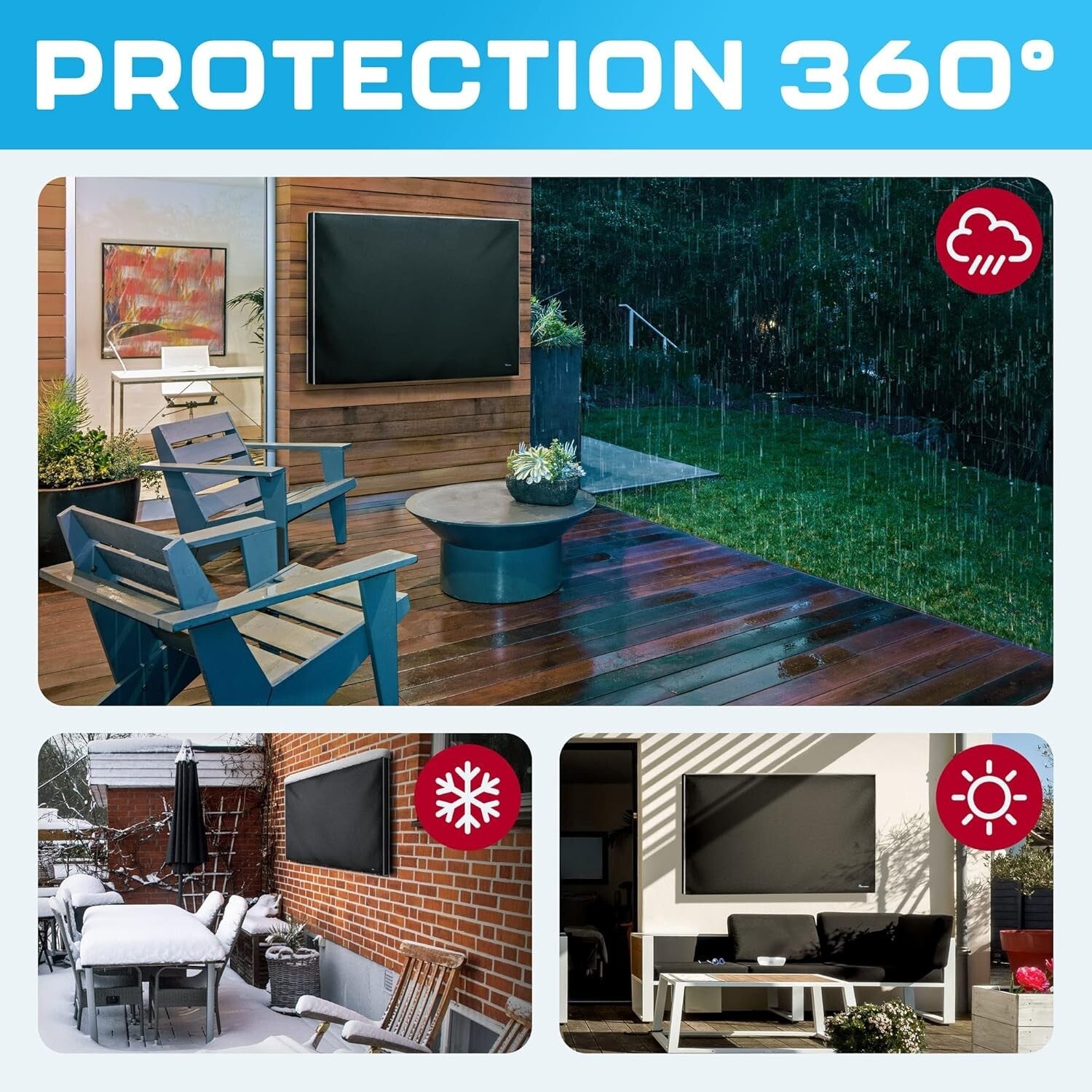 Weatherproof 65 Inch Outdoor TV Cover | Premium Scratch Resistant Protection