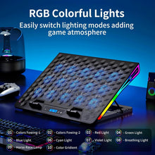 Load image into Gallery viewer, Advanced 15-Fan Laptop Cooler Pad - Ergonomic, RGB, and Dual USB Ports Included