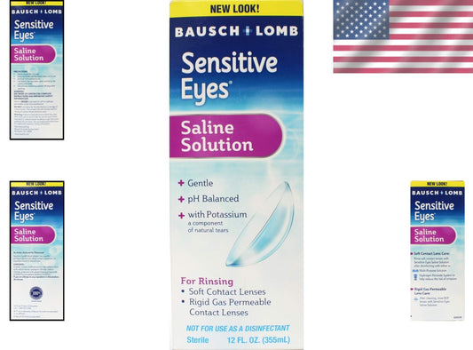 Extra Gentle pH-Balanced Sensitive Eyes Saline Solution - 12-Ounce Size, 6 Pack