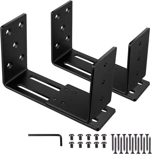 Industrial-Grade Security Door Brackets - 2pcs Powder-Coated Steel Set