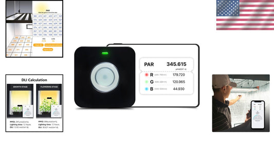 Battery-Powered Quantum PAR Meter - Optimize Plant Growth with Red & Blue PPFD