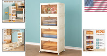 Load image into Gallery viewer, Versatile Yellow Plastic Storage Boxes - 4 Stackable Bins with Magnetic Closure