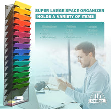 Load image into Gallery viewer, Space-Saving 16-Tier Wall File Holder with Hooks - Perfect for Home and Office