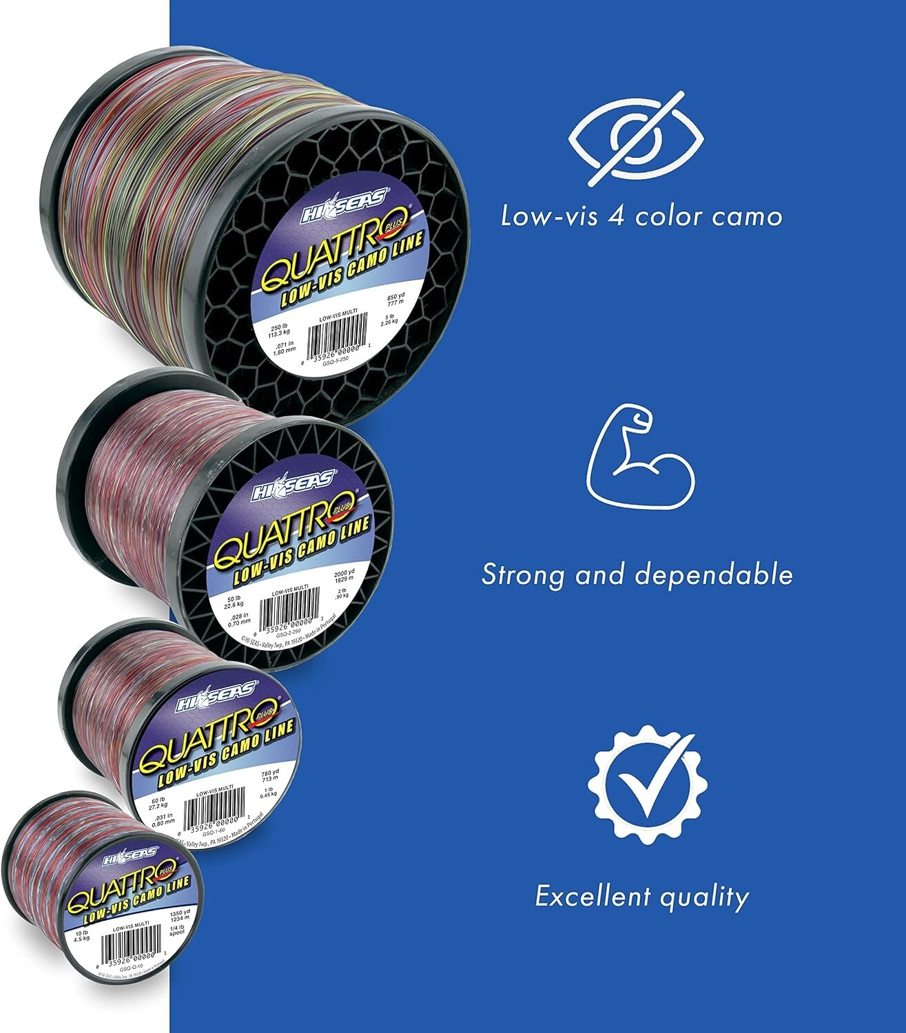 High-Performance 200 lb Monofilament Fishing Line - Low-Visibility Camo Pattern