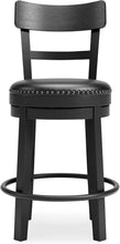Load image into Gallery viewer, Antiqued Black Faux Leather Bar Stool with Swivel - Perfect for Rustic Decor