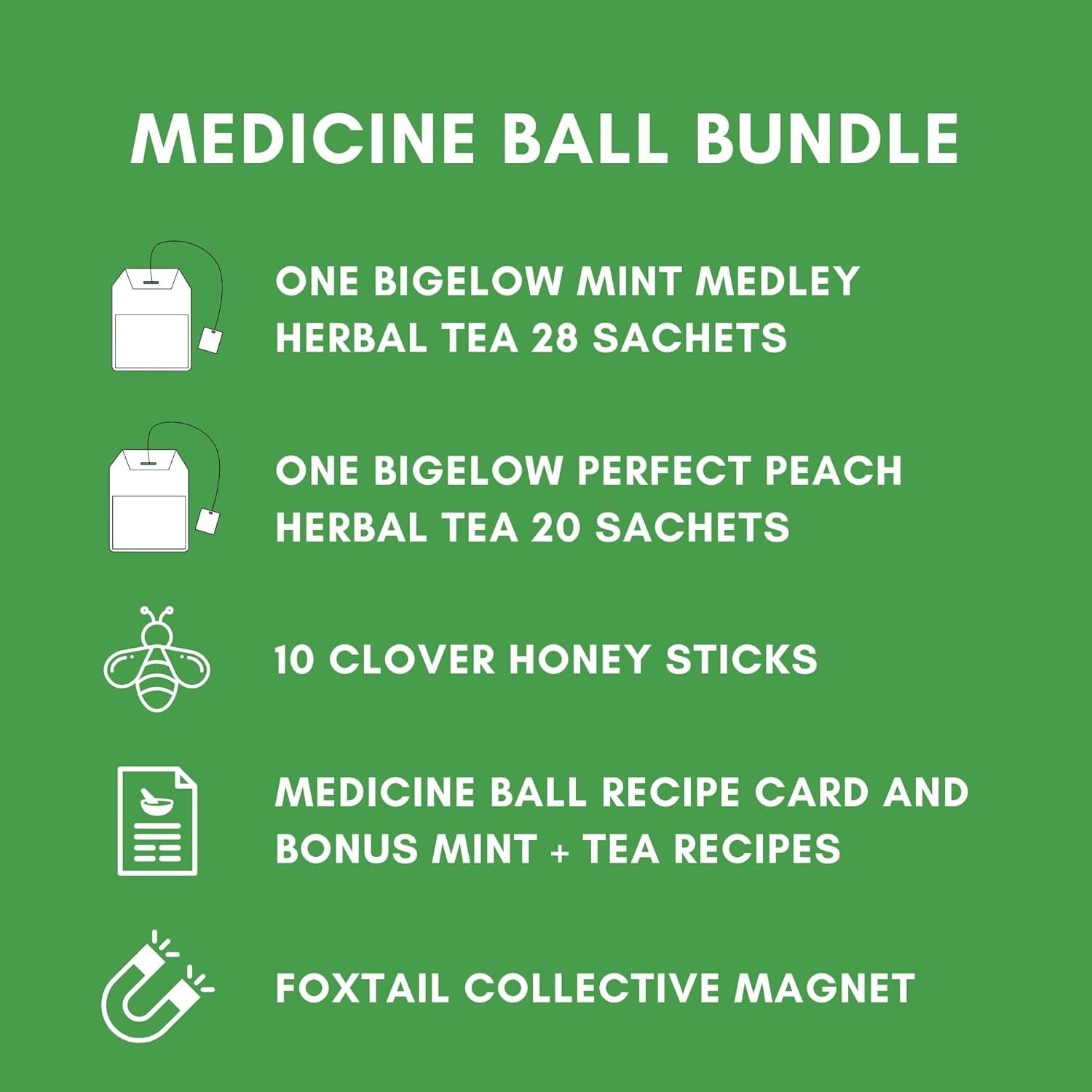 Bigelow Medicine Ball Cold Buster Tea Bundle: 28 Mint Medley & 20 Perfect Peach