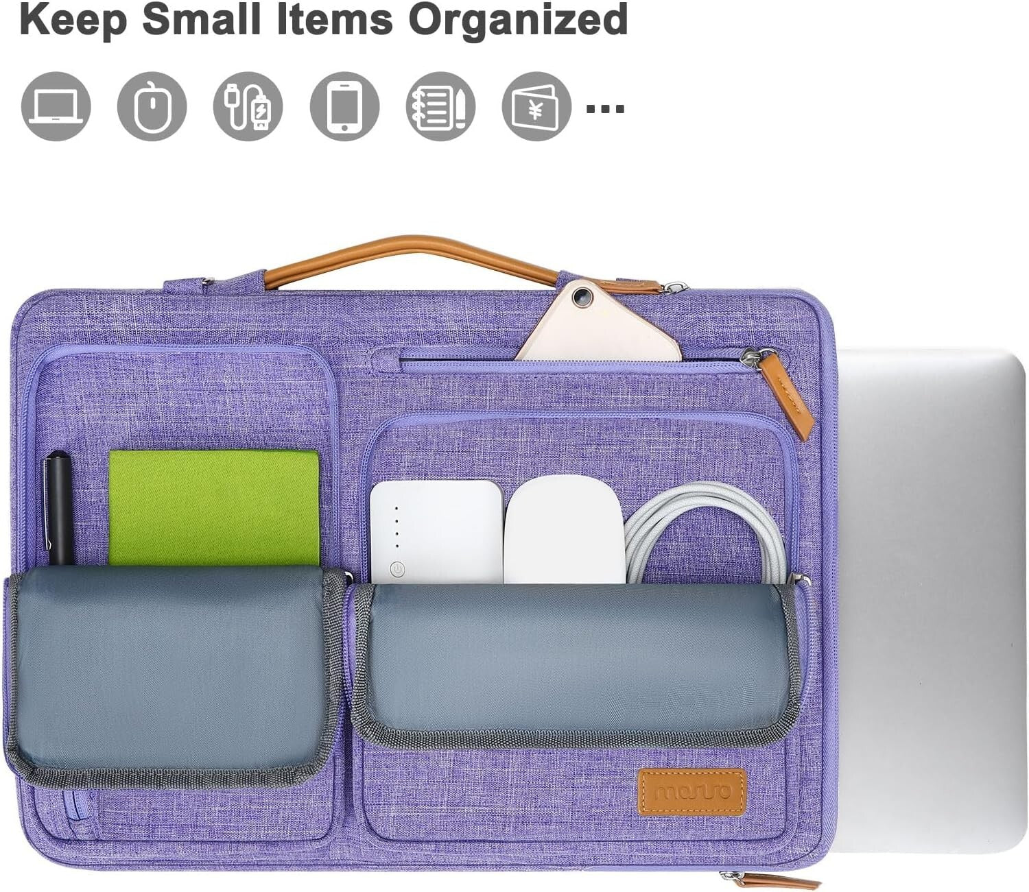 360 Protective Laptop Shoulder Bag, Fits 15-15.6 Inch Laptops - Purple Elegance