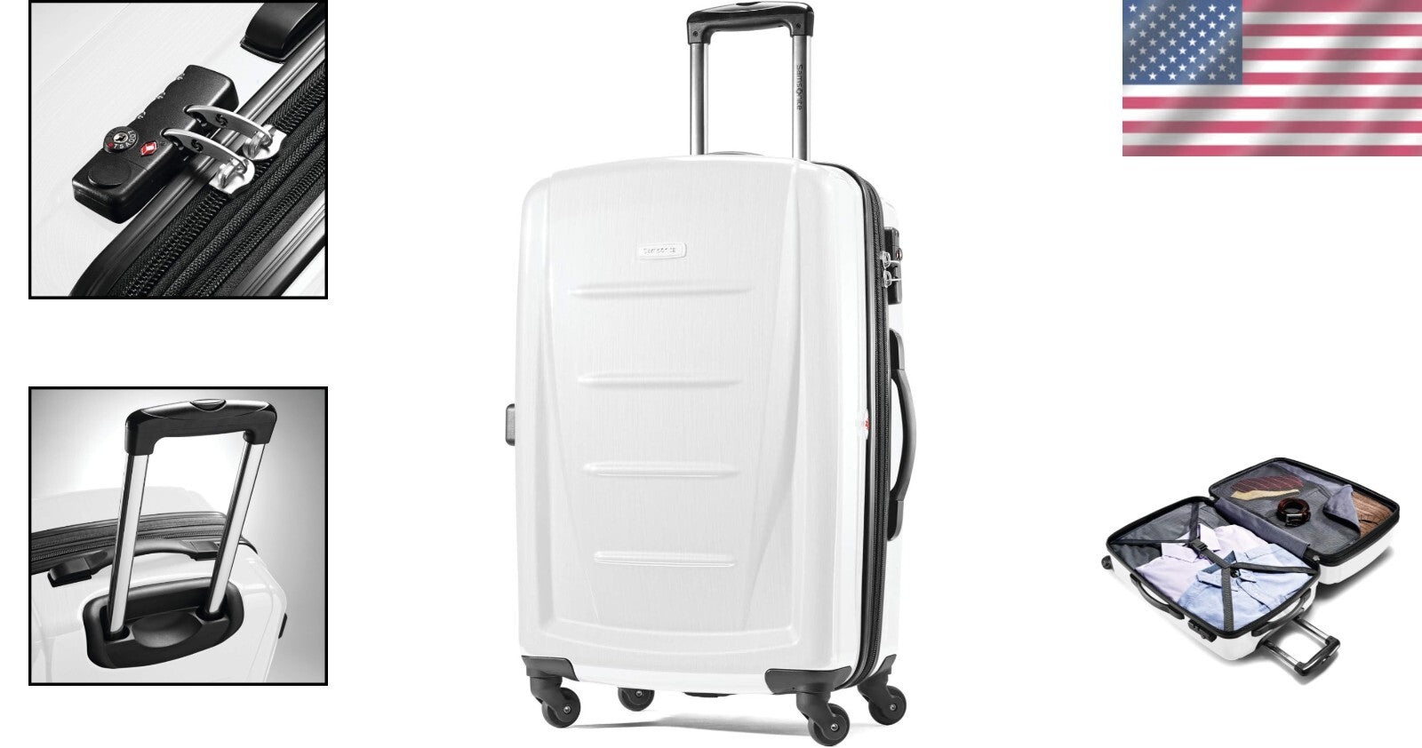 28-Inch Polycarbonate Spinner Luggage with TSA Locks & Stylish Brushed Pattern