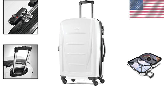 28-Inch Polycarbonate Spinner Luggage with TSA Locks & Stylish Brushed Pattern