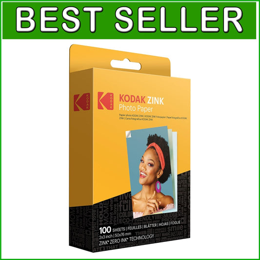 Durable 2x3 Premium Instant Photo Paper - 100 Sheets for Kodak Printers - Glossy