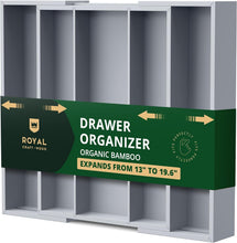 Load image into Gallery viewer, Stylish Bamboo Kitchen Cutlery Organizer - Expandable Design with Natural Finish