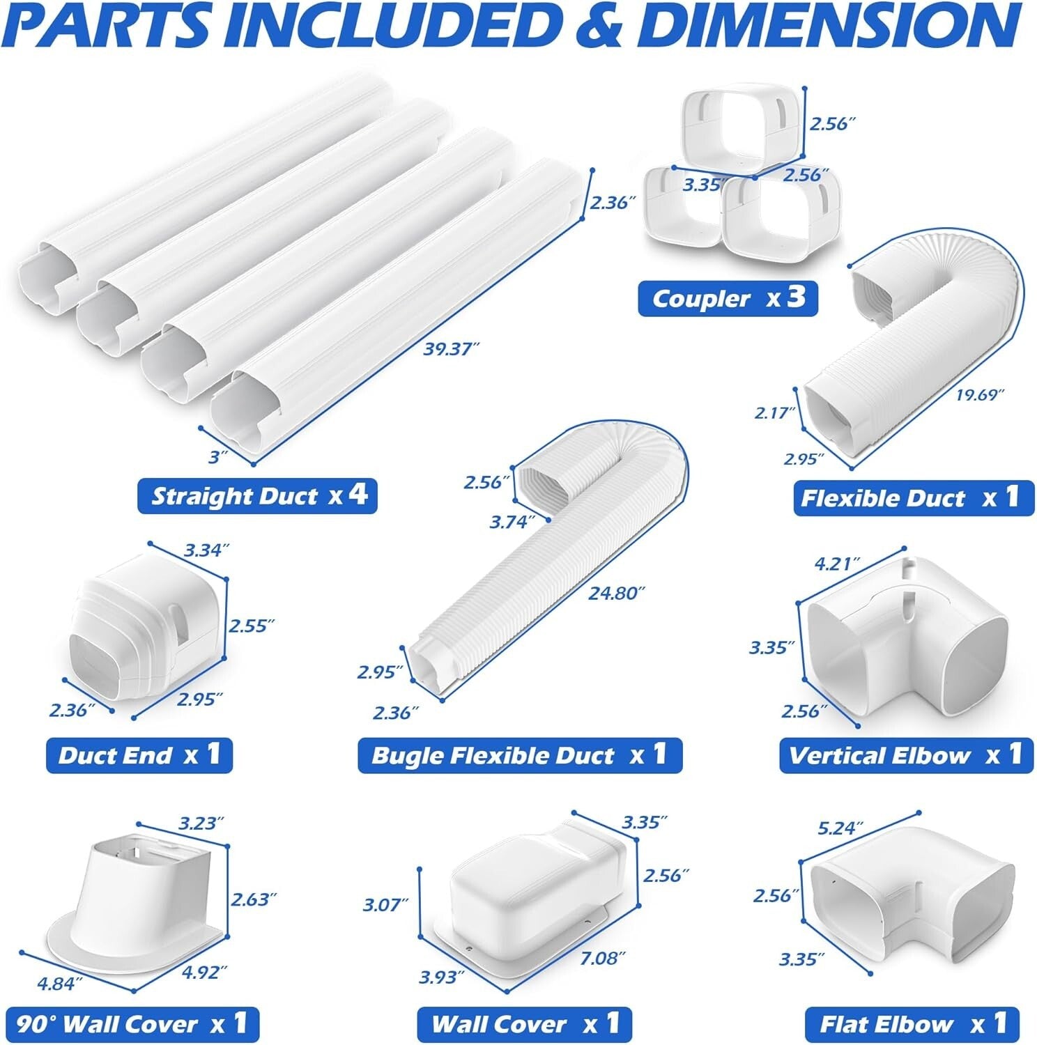 Waterproof Mini-Split Line Set Cover 3-Inch x 17 Feet - Durable PVC Solution