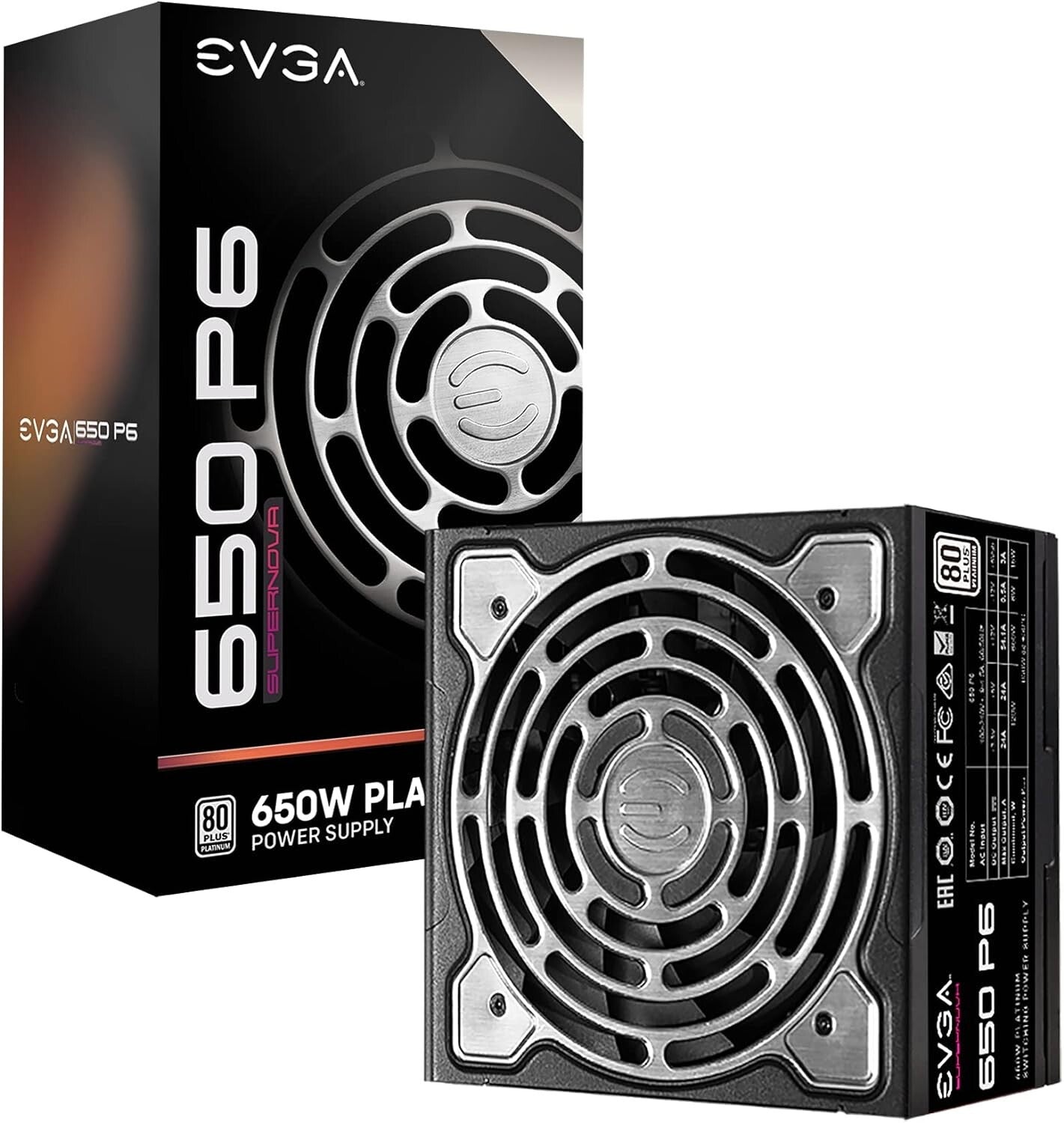 Efficient Supernova 650 P6 80 PLUS Platinum Power Supply - 10-Year Warranty