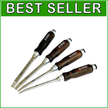 Load image into Gallery viewer, Versatile Mortise Chisel Set - 4 Sizes (4/6/10/12 mm) with Comfortable Handles