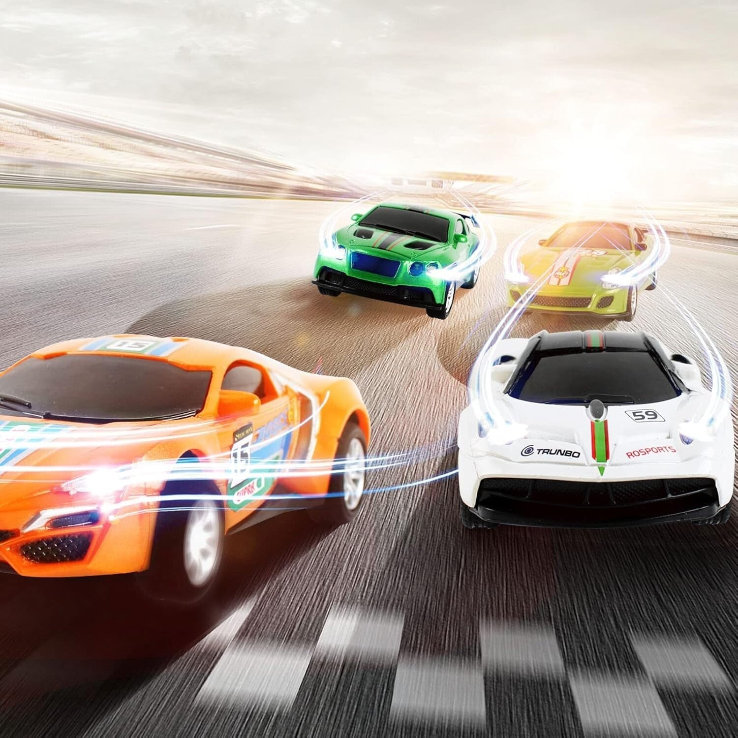 40FT Electric Slot Car Racing Track Set with 4 Cars for Thrilling Racing Fun