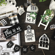 Load image into Gallery viewer, Charming Rustic Wood Tray Decor Set with 11 Signs - Ideal for Housewarming Gifts