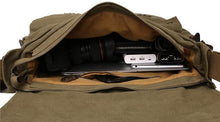 Load image into Gallery viewer, Vintage Military Leather Canvas Messenger Bag - Durable 13-Inch Laptop Carrier