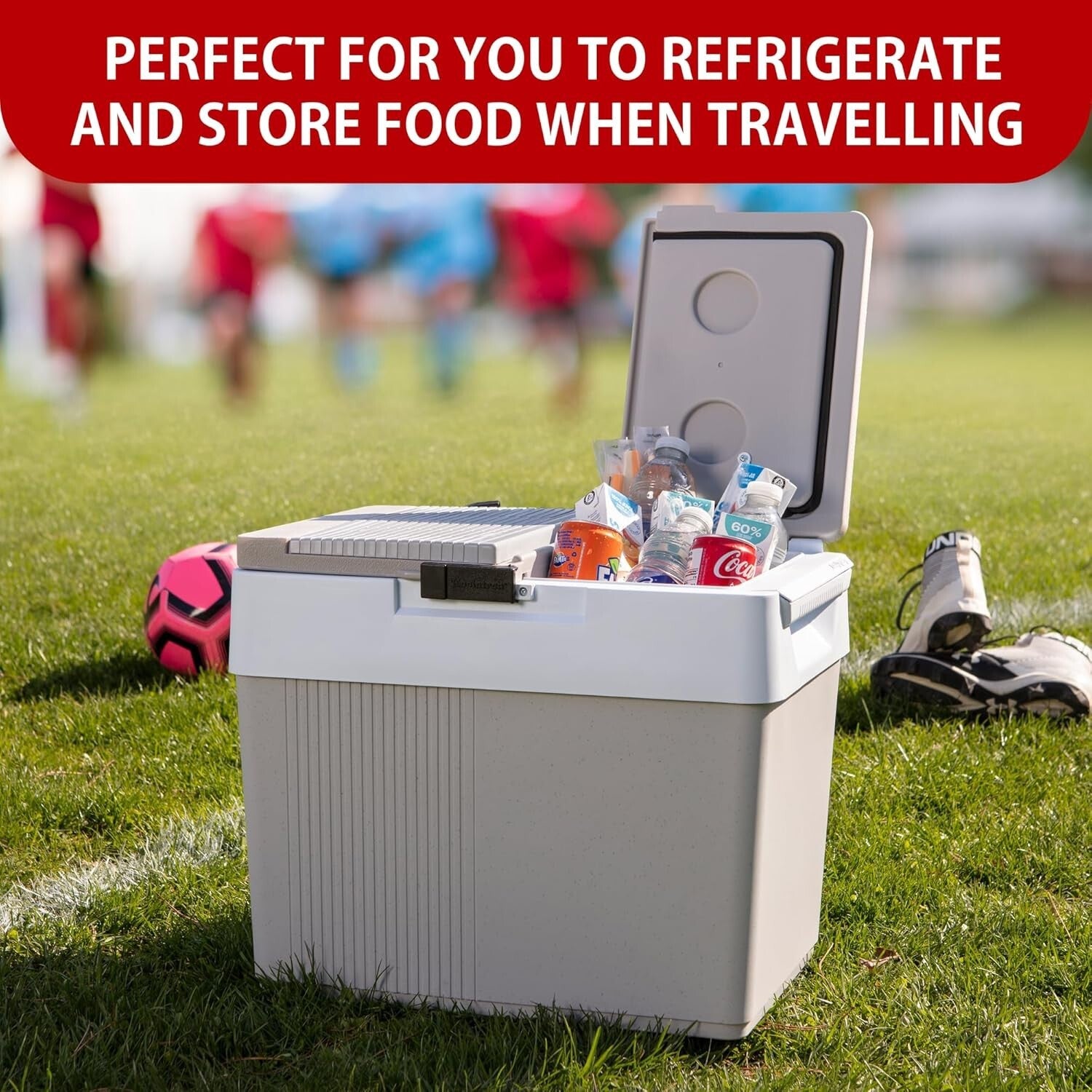 33 qt Electric Cooler/Warm with Split Lid Design – Ideal for Picnics & Camping