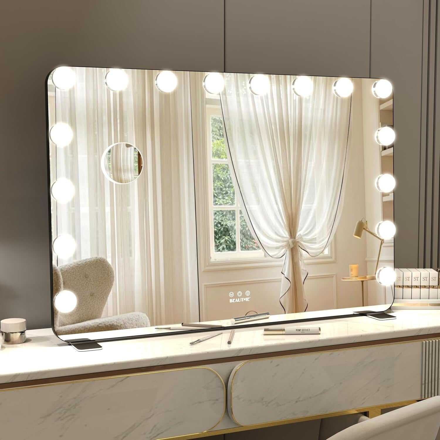 Elegant Lighted Vanity Mirror 36"x24" - 3 Lighting Modes, Touch Control & Memory