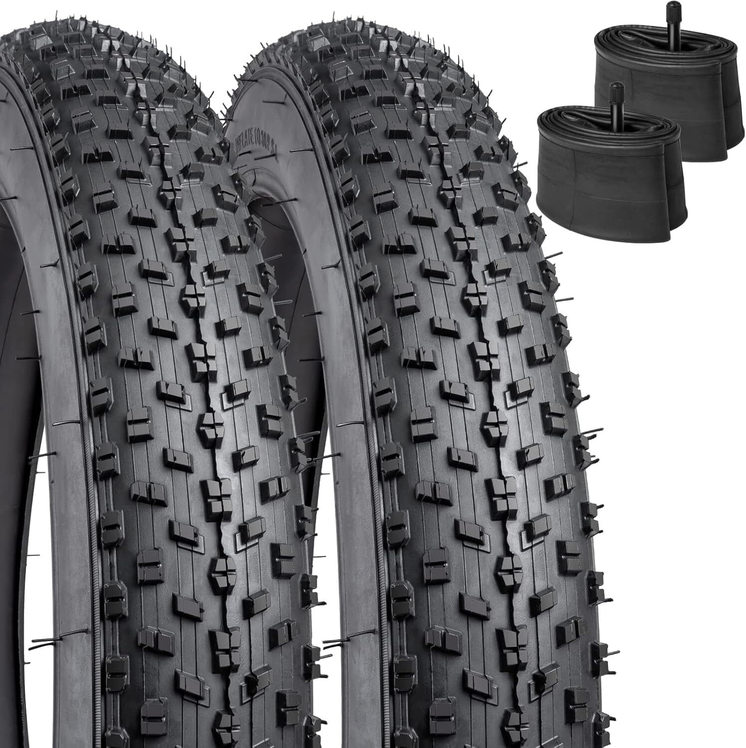 2-Piece 20-Inch Off-Road Bike Tire Set with Heavy-Duty Tubes for Smooth Rides