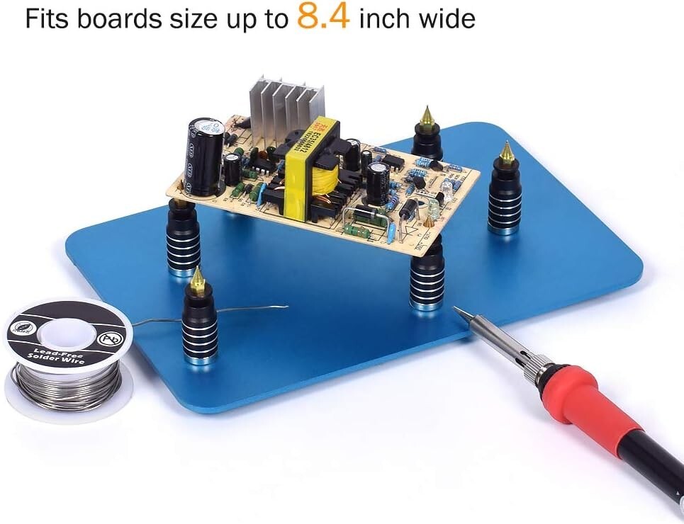 Durable ESD Safe Circuit Board Holder with 6 Metal Pillars for Exact Positioning