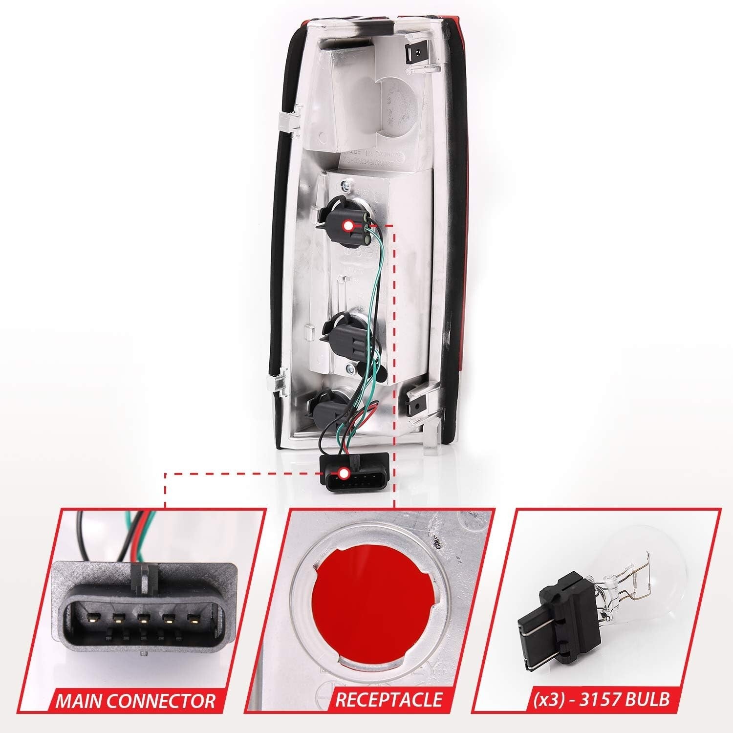 Durable Red/Clear G5 Tail Light Set for Chevy & GMC - Waterproof Performance